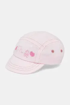 United Colors of Benetton sapca din bumbac pentru copii culoarea roz, cu imprimeu, 69G7AA00X imagine