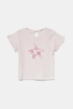 United Colors of Benetton tricou bebe culoarea roz, 3I1XA106C imagine