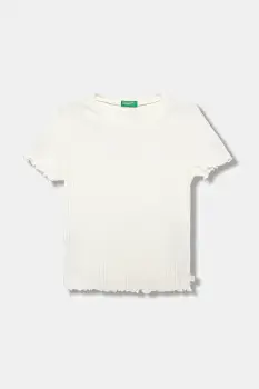 United Colors of Benetton tricou copii culoarea alb, 3F1AC10N4 imagine