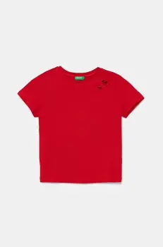 United Colors of Benetton tricou copii culoarea rosu, 3P4ZC10O0 imagine
