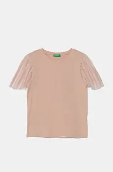 United Colors of Benetton tricou copii culoarea roz, 3Q8DC10LW imagine