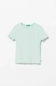 United Colors of Benetton tricou copii culoarea turcoaz, 3F1AC10N4 imagine