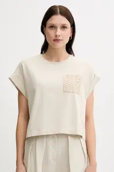 United Colors of Benetton tricou culoarea bej, 3IFVD10AF imagine