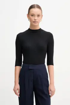 United Colors of Benetton tricou culoarea negru, cu turtleneck, 36K8D201B imagine