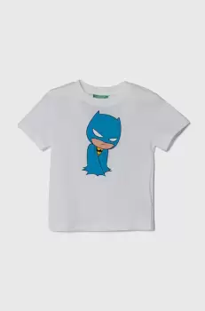 United Colors of Benetton tricou de bumbac pentru copii culoarea alb imagine