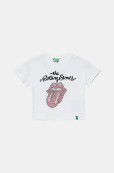 United Colors of Benetton tricou de bumbac pentru copii culoarea alb, 3I1XC10NW imagine