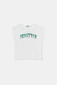 United Colors of Benetton tricou de bumbac pentru copii culoarea alb, 3I1XC10P1 imagine