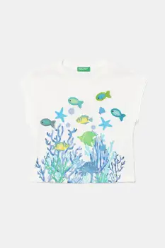 United Colors of Benetton tricou de bumbac pentru copii culoarea alb, 3I1XG10JH imagine