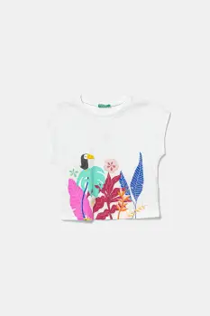 United Colors of Benetton tricou de bumbac pentru copii culoarea alb, 3I1XG10JH imagine