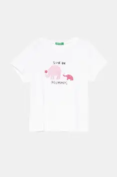 United Colors of Benetton tricou de bumbac pentru copii culoarea alb, 3I1XG10JJ imagine