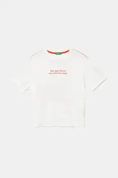 United Colors of Benetton tricou de bumbac pentru copii culoarea alb, cu imprimeu, 3I1XC10P4 imagine