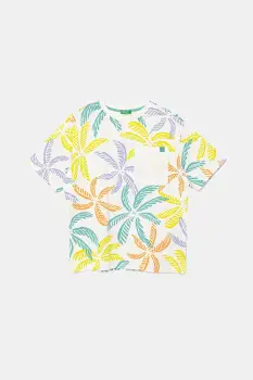 United Colors of Benetton tricou de bumbac pentru copii culoarea alb, cu imprimeu, 3PDQC10PA imagine