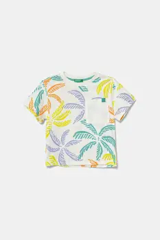 United Colors of Benetton tricou de bumbac pentru copii culoarea alb, cu imprimeu, 3PDQG10JN imagine