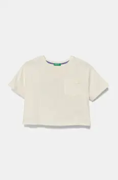 United Colors of Benetton tricou de bumbac pentru copii culoarea bej, 3I1XC10N8 imagine
