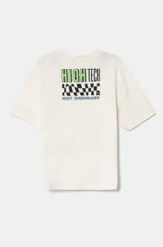 United Colors of Benetton tricou de bumbac pentru copii culoarea bej, cu imprimeu, 3I1XC10O4 imagine