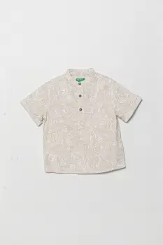 United Colors of Benetton tricou de bumbac pentru copii culoarea bej, modelator, 5OUGGQ02G imagine