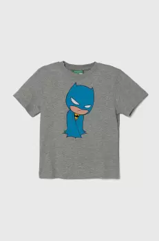 United Colors of Benetton tricou de bumbac pentru copii culoarea gri imagine