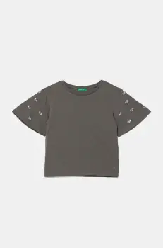 United Colors of Benetton tricou de bumbac pentru copii culoarea gri, 3MI5C10O1 imagine