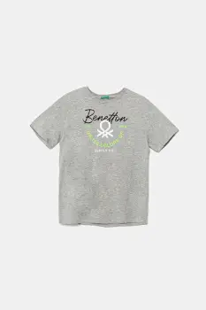 United Colors of Benetton tricou de bumbac pentru copii culoarea gri, cu imprimeu, 3I1XC10OO imagine