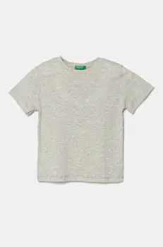 United Colors of Benetton tricou de bumbac pentru copii culoarea gri, cu imprimeu, 3I1XG10IJ imagine