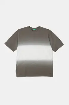 United Colors of Benetton tricou de bumbac pentru copii culoarea gri, uni, 3NPDC10OL imagine