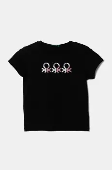 United Colors of Benetton tricou de bumbac pentru copii culoarea negru, 3I1XC10MZ imagine