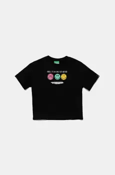 United Colors of Benetton tricou de bumbac pentru copii culoarea negru, 3I1XC10NQ imagine