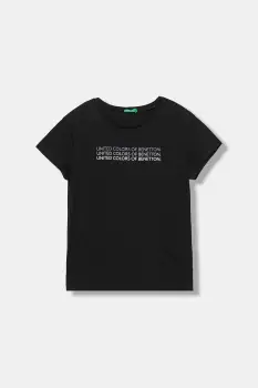 United Colors of Benetton tricou de bumbac pentru copii culoarea negru, 3I1XC10Q1 imagine