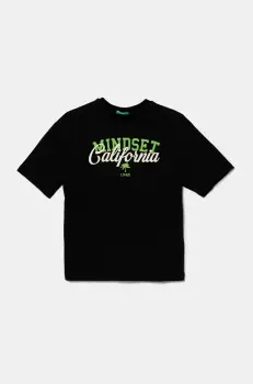 United Colors of Benetton tricou de bumbac pentru copii culoarea negru, cu imprimeu, 3I1XC10O4 imagine