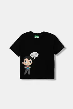 United Colors of Benetton tricou de bumbac pentru copii culoarea negru, cu imprimeu, 3JERG10JX imagine