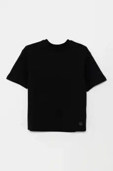 United Colors of Benetton tricou de bumbac pentru copii culoarea negru, neted, 35RYC10NC imagine