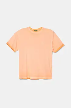 United Colors of Benetton tricou de bumbac pentru copii culoarea portocaliu, melanj, 3085C10P9 imagine