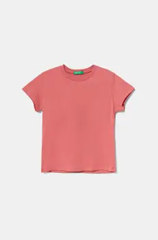 United Colors of Benetton tricou de bumbac pentru copii culoarea roz, 3I1XC109V imagine