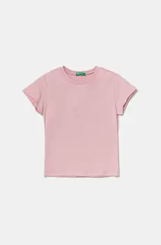 United Colors of Benetton tricou de bumbac pentru copii culoarea roz, 3I1XC109V imagine