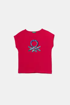 United Colors of Benetton tricou de bumbac pentru copii culoarea roz, 3I1XC10P1 imagine