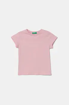 United Colors of Benetton tricou de bumbac pentru copii culoarea roz, 3I1XG106Y imagine