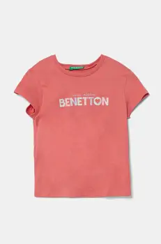 United Colors of Benetton tricou de bumbac pentru copii culoarea roz, 3I1XG10HU imagine