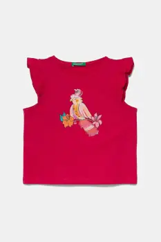 United Colors of Benetton tricou de bumbac pentru copii culoarea roz, 3I1XG10JK imagine