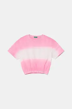United Colors of Benetton tricou de bumbac pentru copii culoarea roz, 3NPDC10OK imagine