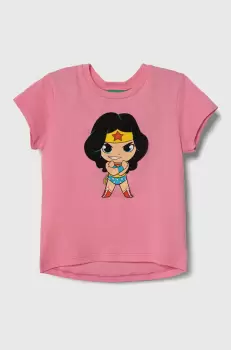 United Colors of Benetton tricou de bumbac pentru copii culoarea roz imagine