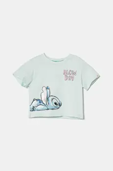 United Colors of Benetton tricou de bumbac pentru copii culoarea turcoaz, 35RYG10HQ imagine