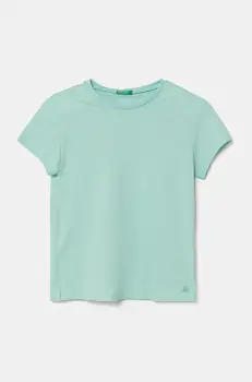 United Colors of Benetton tricou de bumbac pentru copii culoarea turcoaz, 3I1XC109V imagine