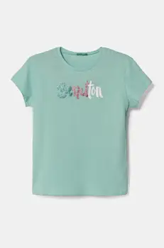 United Colors of Benetton tricou de bumbac pentru copii culoarea verde, 3I1XC10MZ imagine