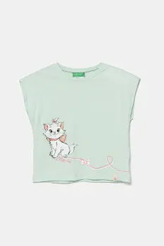 United Colors of Benetton tricou de bumbac pentru copii culoarea verde, 3JERG10JC imagine