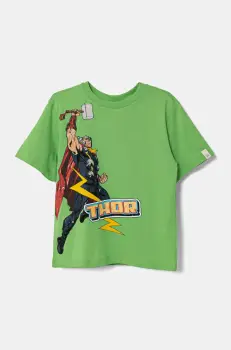 United Colors of Benetton tricou de bumbac pentru copii culoarea verde, cu imprimeu, 35RYG10I1 imagine