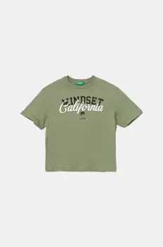 United Colors of Benetton tricou de bumbac pentru copii culoarea verde, cu imprimeu, 3I1XC10O4 imagine