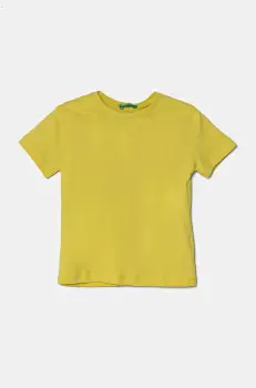 United Colors of Benetton tricou de bumbac pentru copii culoarea verde, cu imprimeu, 3I1XG10IJ imagine