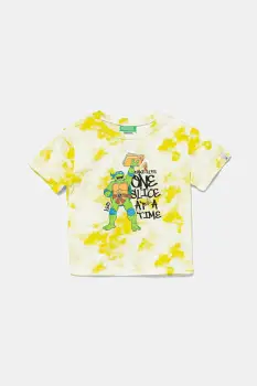 United Colors of Benetton tricou de bumbac pentru copii culoarea verde, cu imprimeu, 3ORKG10JD imagine