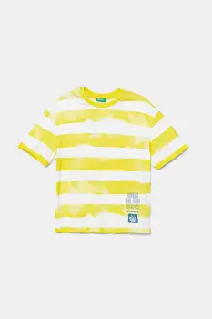 United Colors of Benetton tricou de bumbac pentru copii culoarea verde, cu imprimeu, 3SL3C10P5 imagine