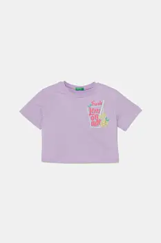 United Colors of Benetton tricou de bumbac pentru copii culoarea violet, 35RYC10OZ imagine